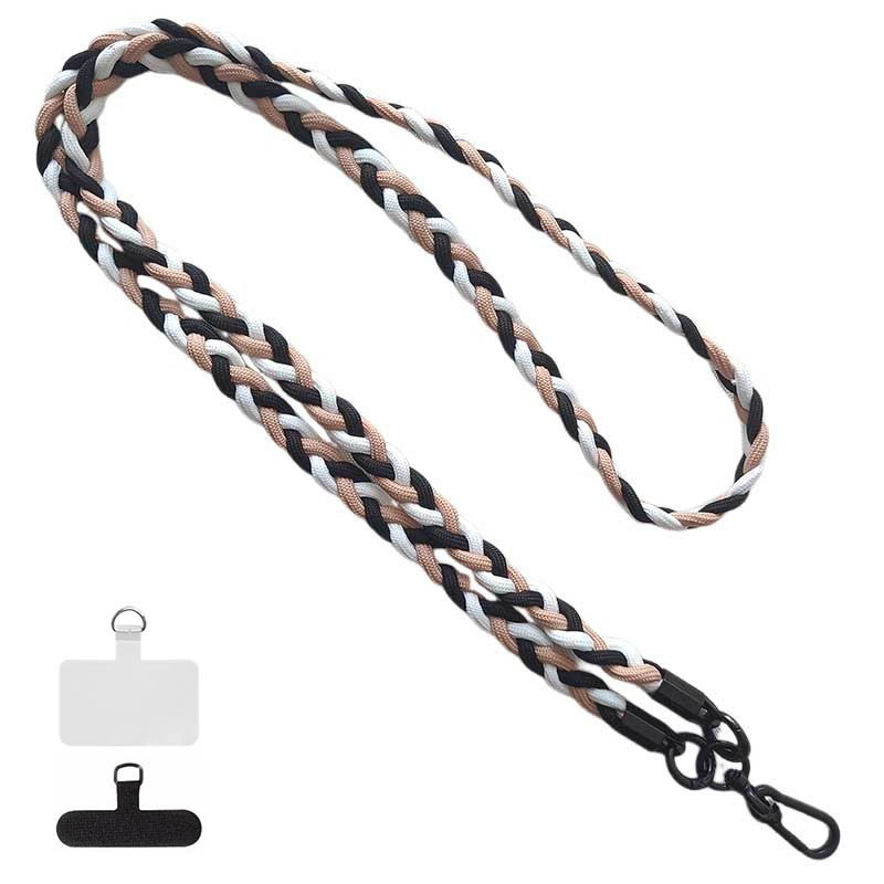 Плетенный шнурок (5мм) 120см (Camel / White / Black)