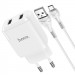 Фото МЗП Hoco N7 Speedy 2.1A (2USB-A) + кабель USB to MicroUSB (Білий) на vchehle.ua