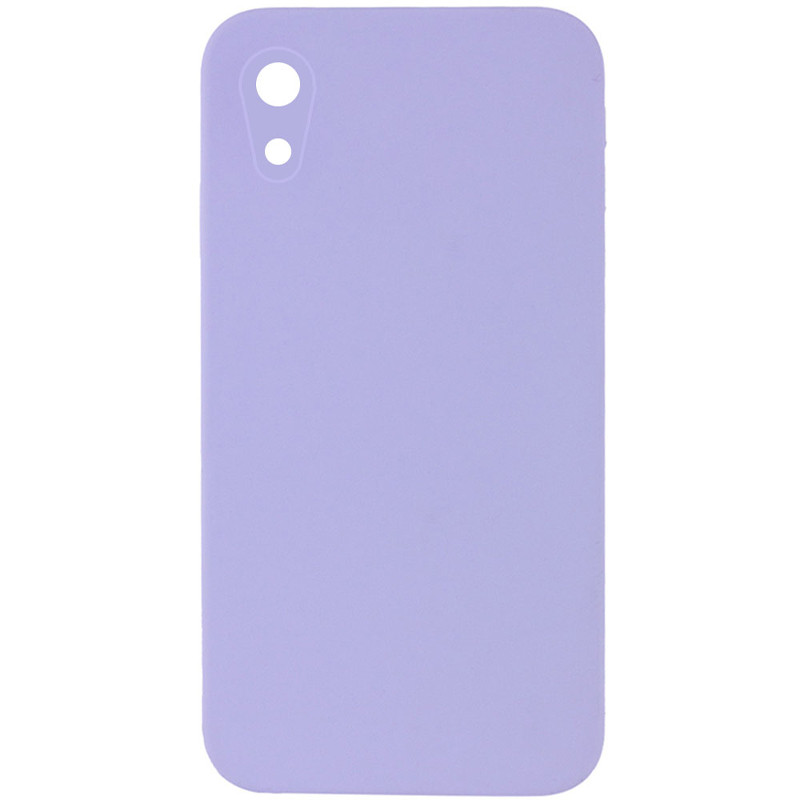 Silicone Case Square Full Camera Protective (AA) NOLOGO на Apple iPhone XR (6.1") (Бузковий / Dasheen)