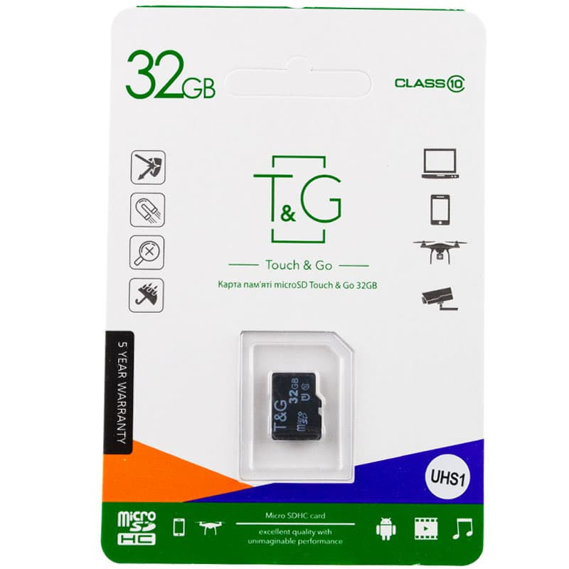 Карта памяти T&G (UHS-1) microSDHC Class 10 - 32GB (без адаптера) (Черный)