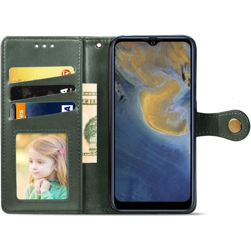 Фото Шкіряний чохол-книжка GETMAN Gallant (PU) для Xiaomi Redmi 5 Plus / Redmi Note 5 (Single Camera) (Зелений) в маназині vchehle.ua