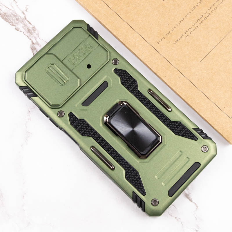 Заказать Ударопрочный чехол Camshield Army Ring для Xiaomi Poco X5 Pro 5G / Note 12 Pro 5G (Оливковый / Army Green) на vchehle.ua