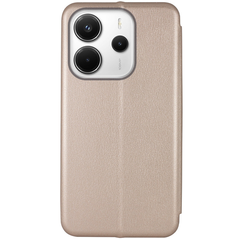 Фото Кожаный чехол-книжка Classy для Xiaomi Redmi Note 14 4G (Europe version) (Золотой) на vchehle.ua