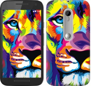 Чехол Разноцветный лев для Motorola Moto G3