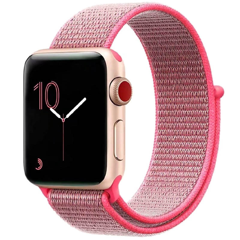 Ремешок Nylon для Apple Watch 38/40/41/42mm(ser.10) (Розовый / Hot Pink)
