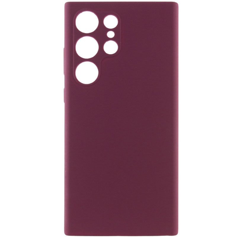 Чехол Silicone Cover Lakshmi Full Camera (AAA) для Samsung Galaxy S22 Ultra (Бордовый / Plum)