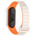 Фото Ремінець Dual-color Magnetic для Xiaomi Mi Band 9/8 (White / Orange) на vchehle.ua