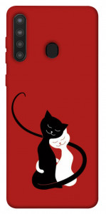 Чехол Влюбленные коты для Galaxy A21