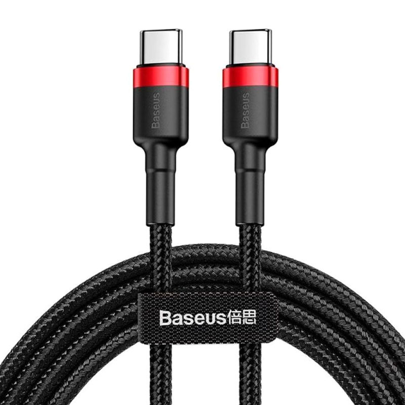 Дата кабель Baseus Cafule Type-C to Type-C Cable PD 2.0 60W (2m) (CATKLF-H) (Черный / Красный)