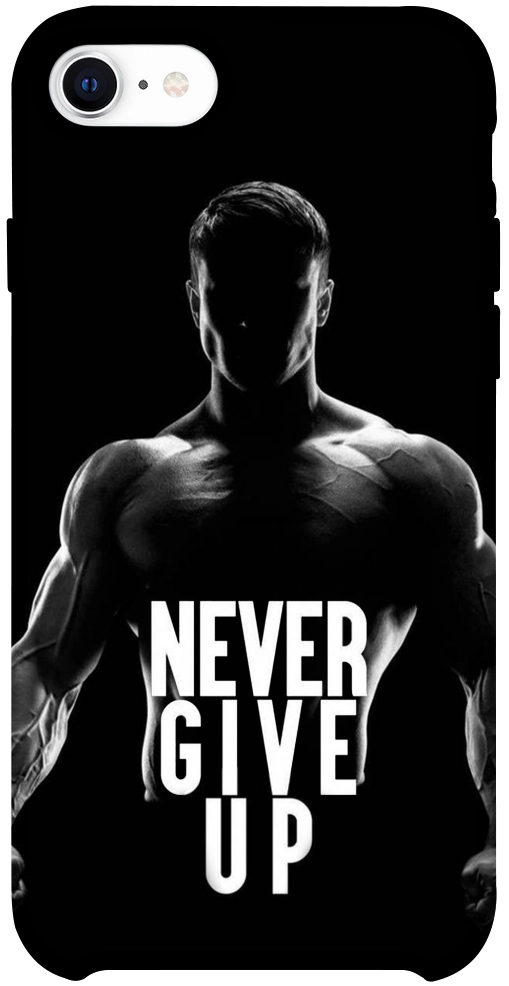 Чехол Never give up для iPhone SE (2020)