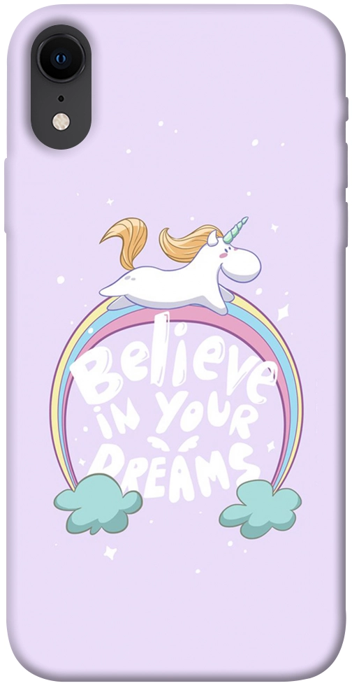 Чехол Believe in your dreams unicorn для iPhone XR