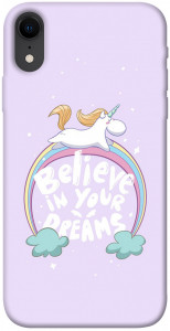 Чехол Believe in your dreams unicorn для iPhone XR