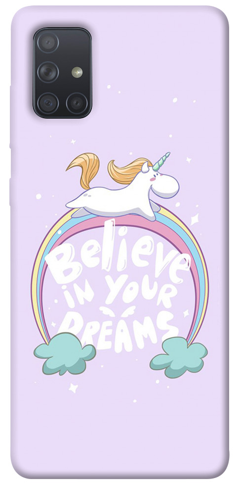 Чехол Believe in your dreams unicorn для Galaxy A71 (2020)