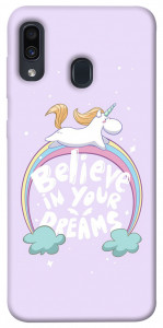 Чехол Believe in your dreams unicorn для Samsung Galaxy A20 A205F