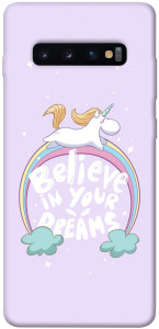 Чохол Believe in your dreams unicorn для Galaxy S10 Plus (2019)