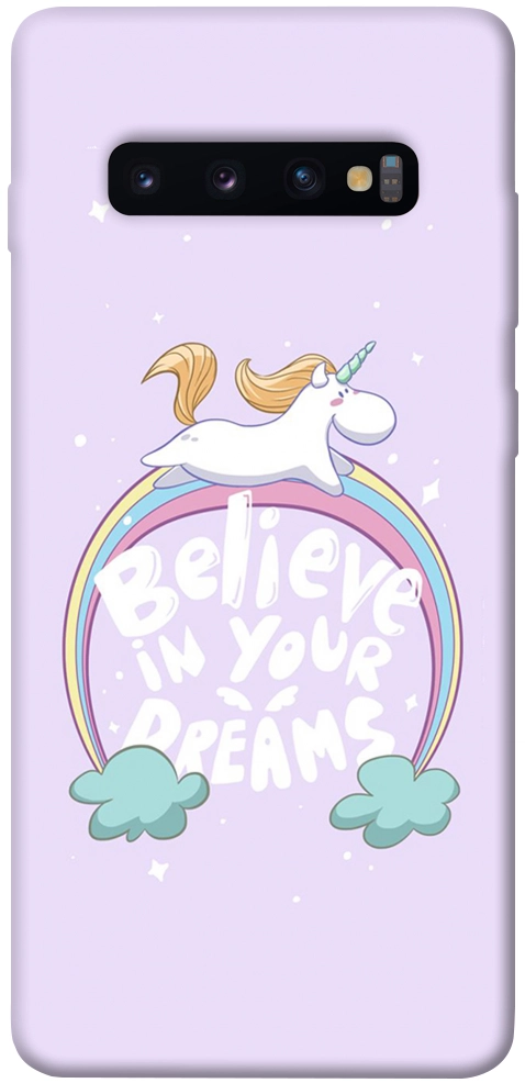 Чехол Believe in your dreams unicorn для Galaxy S10 Plus (2019)