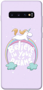 Чехол Believe in your dreams unicorn для Galaxy S10 Plus (2019)