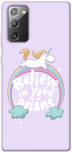 Чохол Believe in your dreams unicorn для Galaxy Note 20
