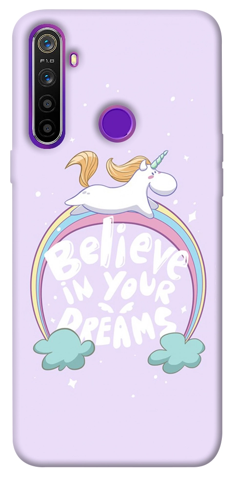 Чехол Believe in your dreams unicorn для Realme 5