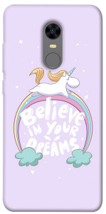 Чехол Believe in your dreams unicorn для Xiaomi Redmi Note 5 (Single Camera)