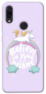 Чехол Believe in your dreams unicorn для Xiaomi Redmi Note 7