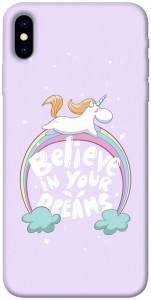 Чехол Believe in your dreams unicorn для iPhone XS