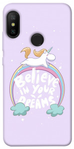 Чехол Believe in your dreams unicorn для Xiaomi Mi A2 Lite