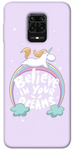 Чехол Believe in your dreams unicorn для Xiaomi Redmi Note 9 Pro