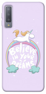 Чехол Believe in your dreams unicorn для Galaxy A7 (2018)