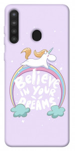 Чохол Believe in your dreams unicorn для Galaxy A21