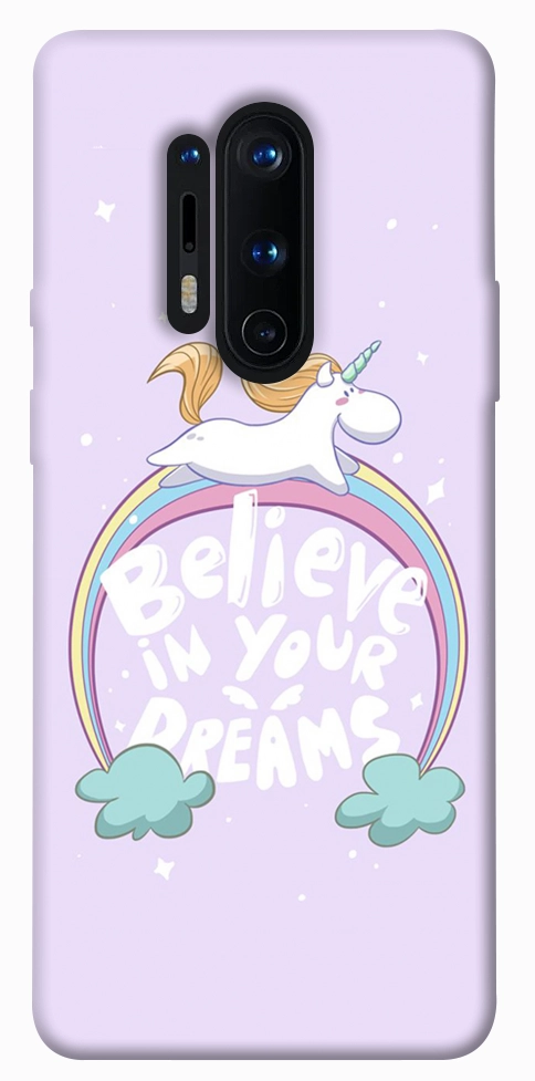 Чехол Believe in your dreams unicorn для OnePlus 8 Pro