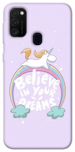 Чехол Believe in your dreams unicorn для Samsung Galaxy M21