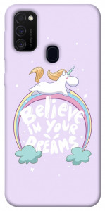 Чехол Believe in your dreams unicorn для Samsung Galaxy M30s