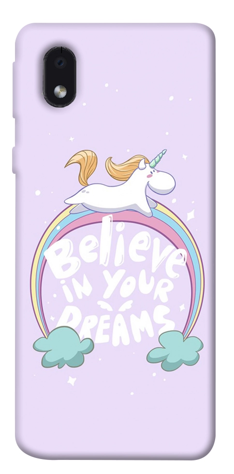 Чехол Believe in your dreams unicorn для Galaxy M01 Core