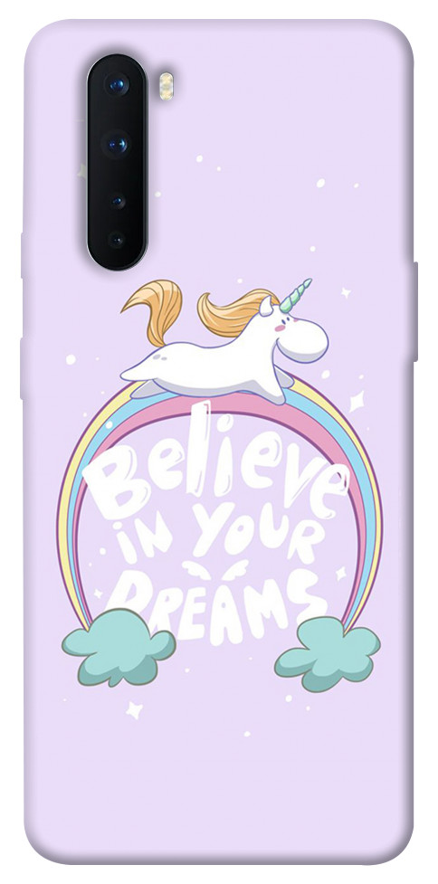 Чехол Believe in your dreams unicorn для OnePlus Nord