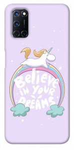 Чехол Believe in your dreams unicorn для Oppo A52