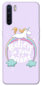 Чехол Believe in your dreams unicorn для Oppo A91