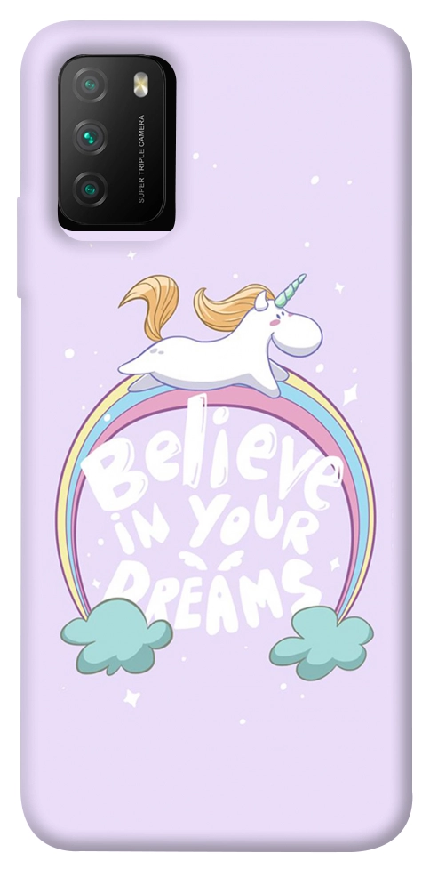 Чехол Believe in your dreams unicorn для Xiaomi Poco M3