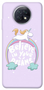 Чехол Believe in your dreams unicorn для Xiaomi Redmi Note 9 5G