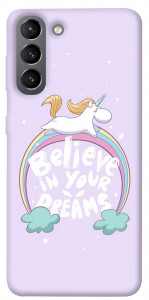 Чехол Believe in your dreams unicorn для Galaxy S21