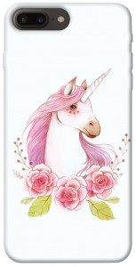 Чехол Единорог с цветами для iPhone 7 plus (5.5")