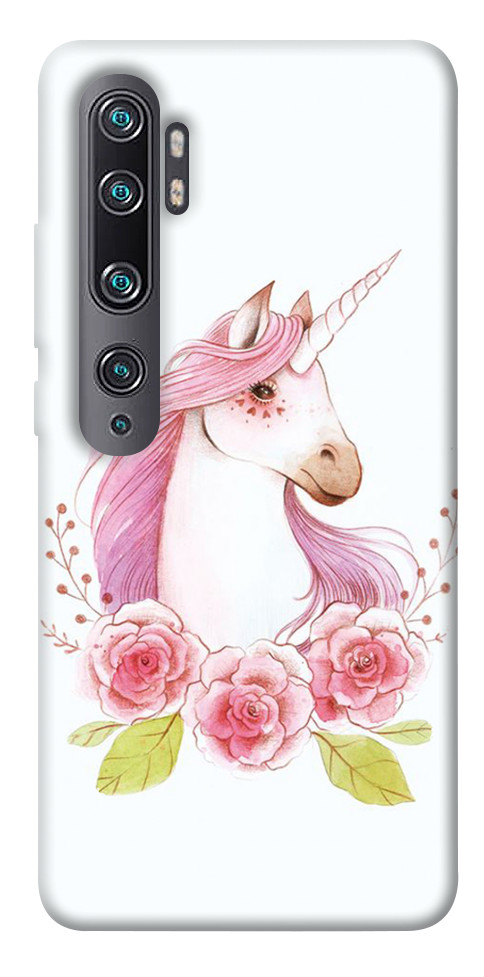 Чехол Единорог с цветами для Xiaomi Mi Note 10