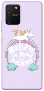 Чехол Believe in your dreams unicorn для Galaxy S10 Lite (2020)