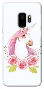 Чехол Единорог с цветами для Galaxy S9