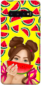 Чехол Watermelon girl для Galaxy S10 Plus (2019)