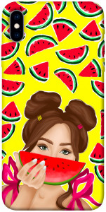 Чехол Watermelon girl для iPhone X (5.8")