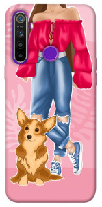 Чехол Girl and corgi для Realme 5