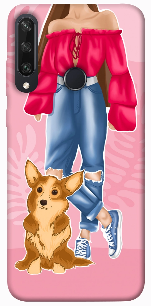 Чехол Girl and corgi для Huawei Y6p