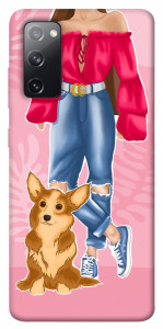 Чохол Girl and corgi для Galaxy S20 FE