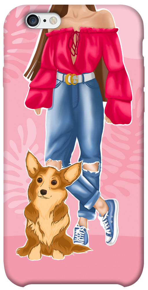 Чехол Girl and corgi для iPhone 6